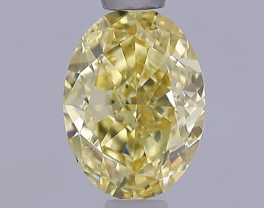 1.07 Ct. Fancy Intense  Yellow Oval Lab Grown Diamond