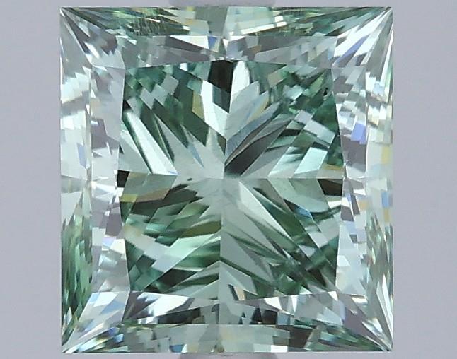 2.00 Ct. Fancy Intense Green Princess Lab Grown Diamond