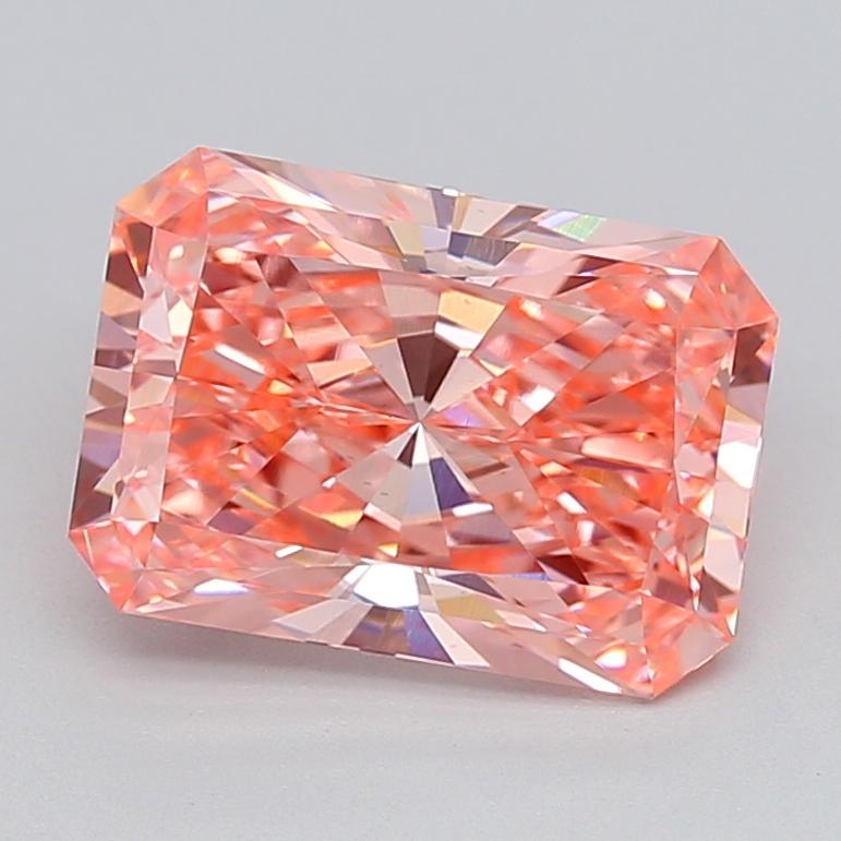 4.10 Ct. Fancy Vivid  Pink Radiant Lab Grown Diamond