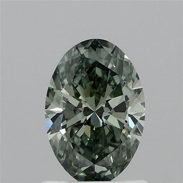 1.00 Ct. Fancy Vivid Green Oval Lab Grown Diamond
