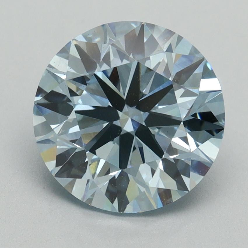 3.02 Ct. Fancy Vivid Blue Round Lab Grown Diamond