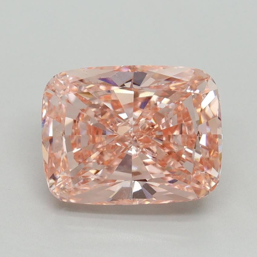 4.01 Ct. Fancy Vivid Pink Cushion Lab Grown Diamond