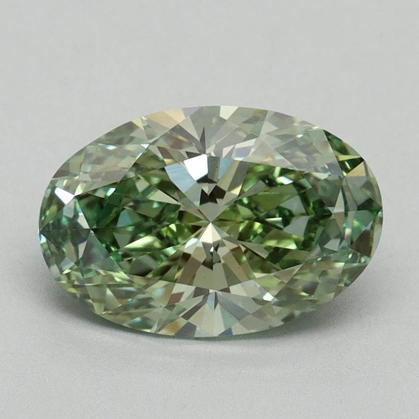 2.06 Ct. Fancy Vivid Green Oval Lab Grown Diamond