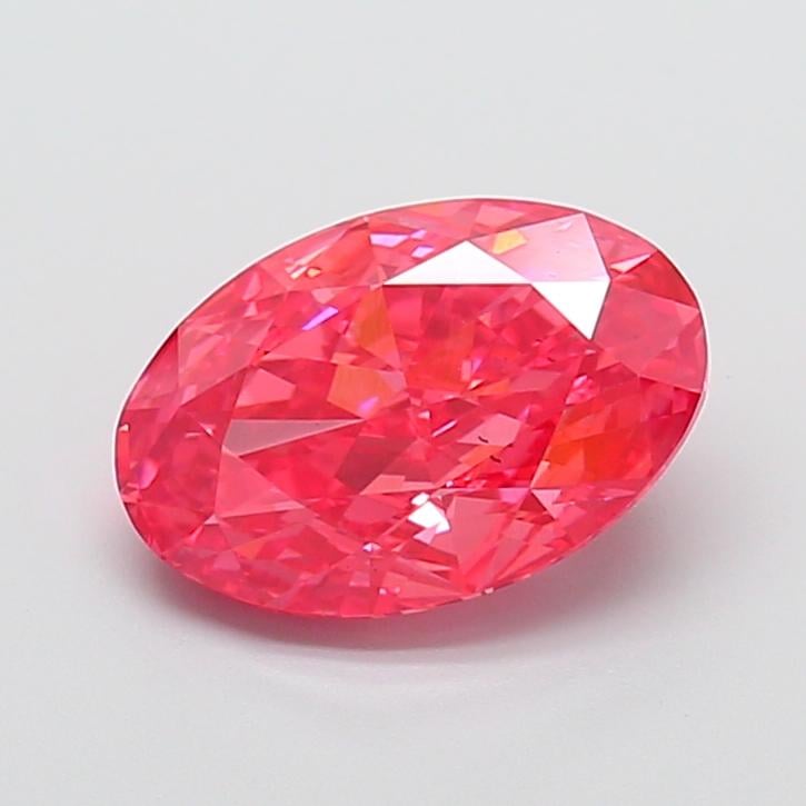 3.04 Ct. Fancy Vivid Pink Oval Lab Grown Diamond