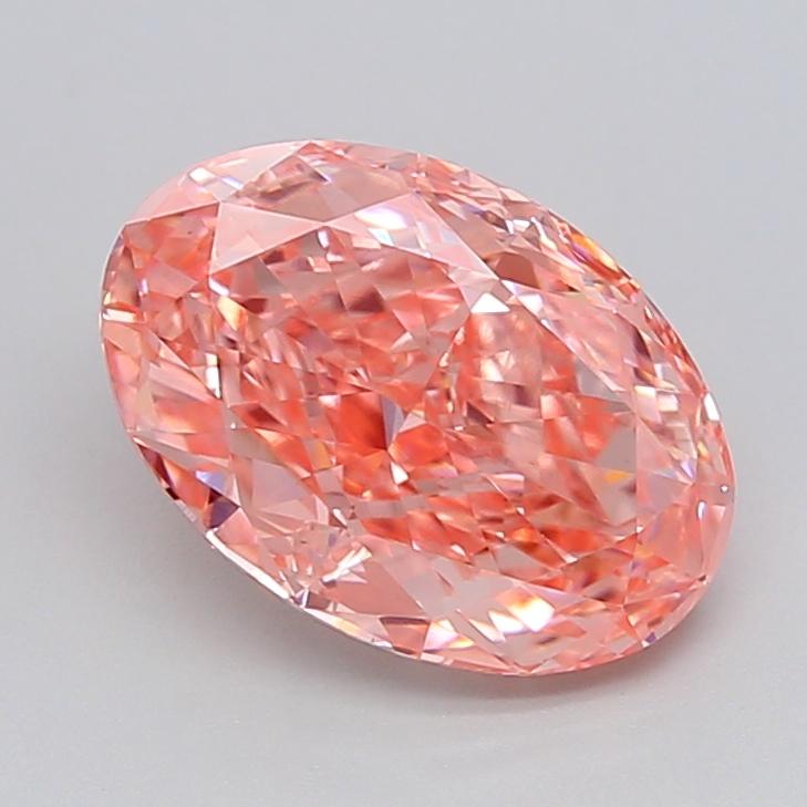 3.14 Ct. Fancy Vivid  Pink Oval Lab Grown Diamond
