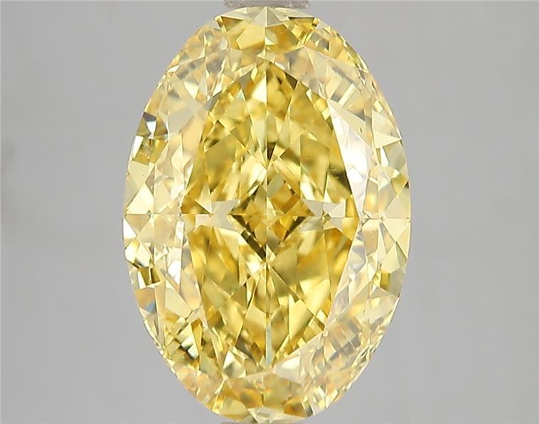 5.01 Ct. Fancy Vivid Yellow Oval Lab Grown Diamond