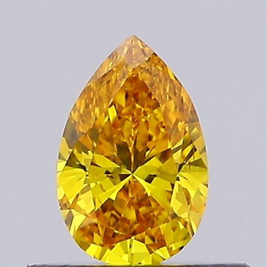 0.32 Ct. Fancy Vivid Yellow Pear Lab Grown Diamond