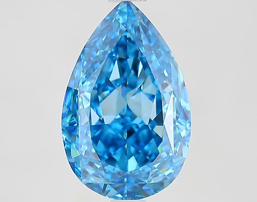 3.06 Ct. Fancy Vivid Blue Pear Lab Grown Diamond