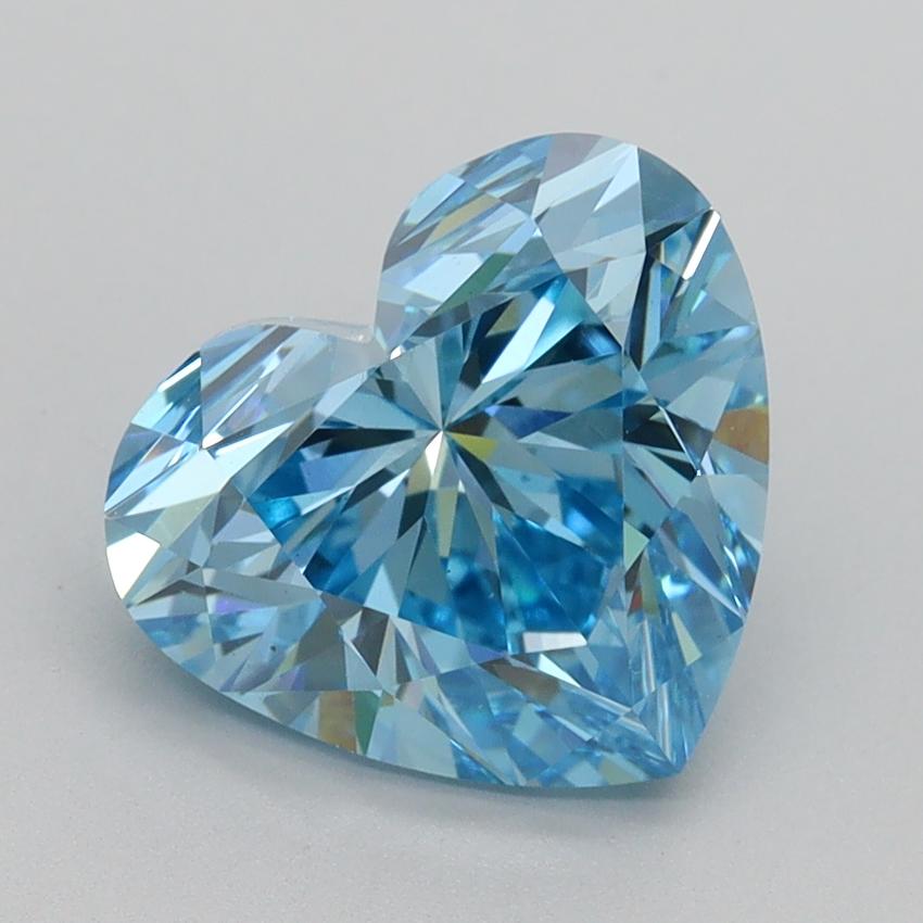 3.00 Ct. Fancy Intense Malibu Blue Heart Lab Grown Diamond