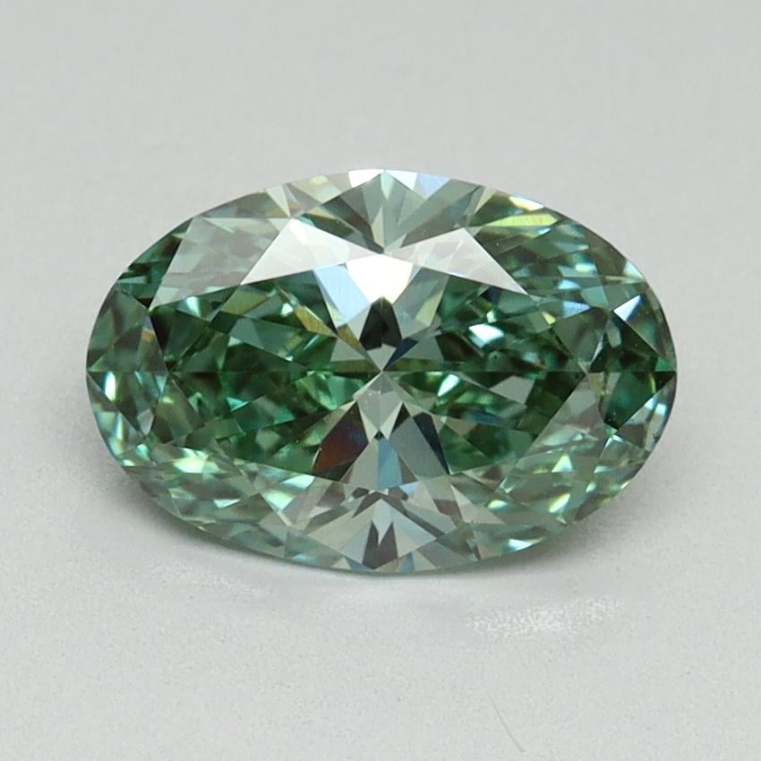 1.28 Ct. Fancy Vivid Pacific Green Oval Lab Grown Diamond