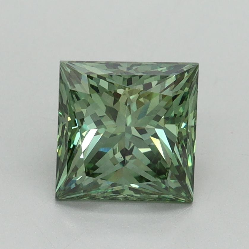 1.59 Ct. Fancy Vivid Green Princess Lab Grown Diamond