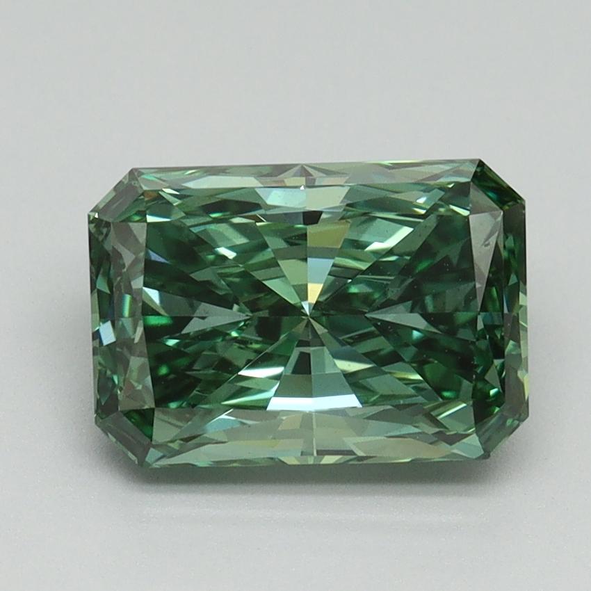 2.16 Ct. Fancy Vivid Green Radiant Lab Grown Diamond