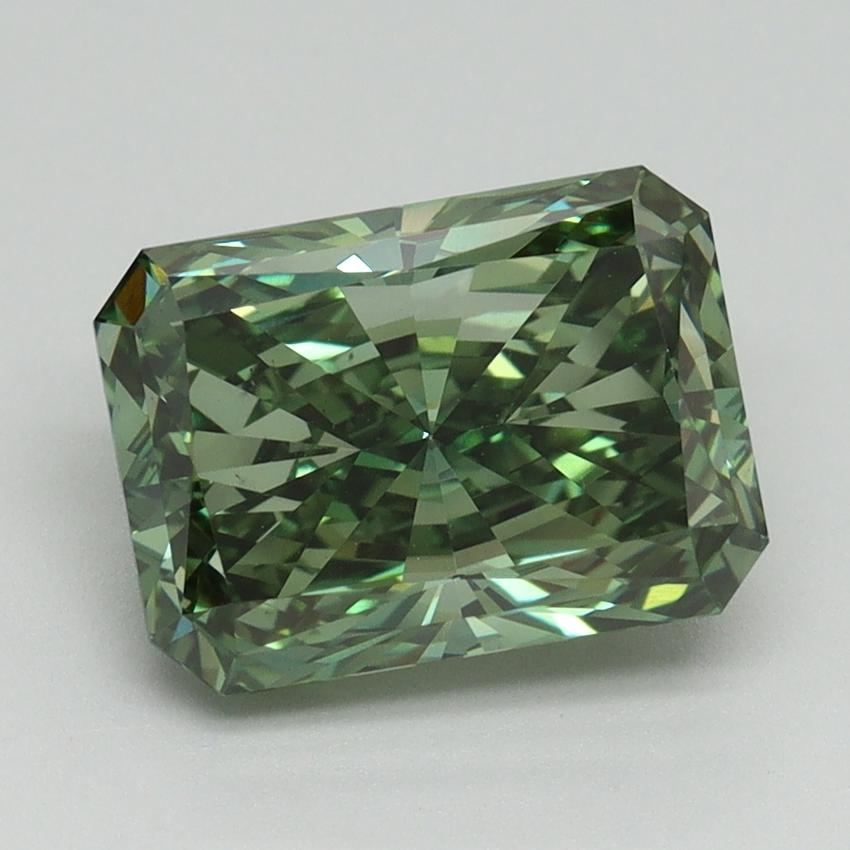 3.02 Ct. Fancy Vivid Green Radiant Lab Grown Diamond