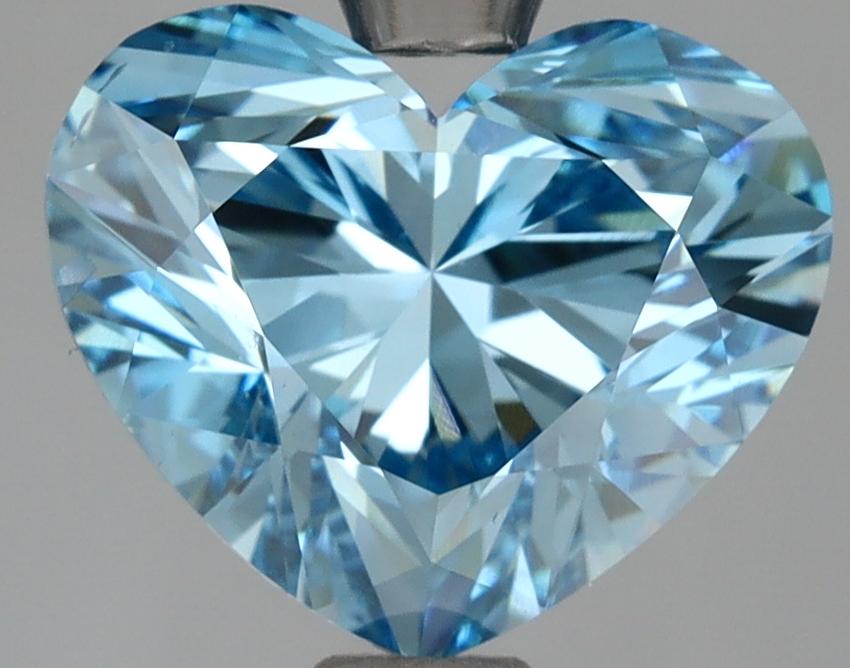 3.01 Ct. Fancy Vivid Blue Heart Lab Grown Diamond