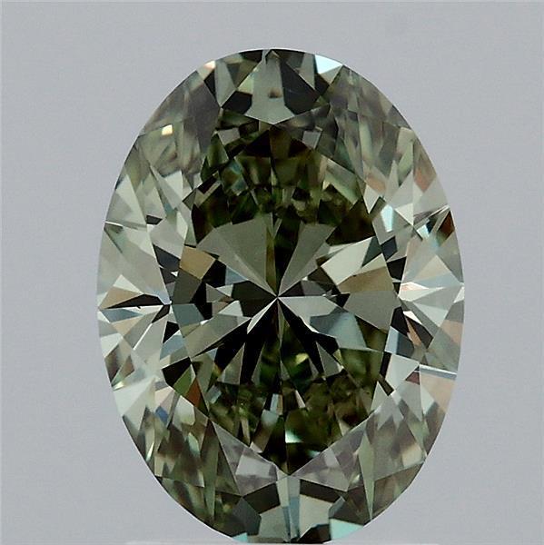 1.73 Ct. Fancy Vivid Green Oval Lab Grown Diamond