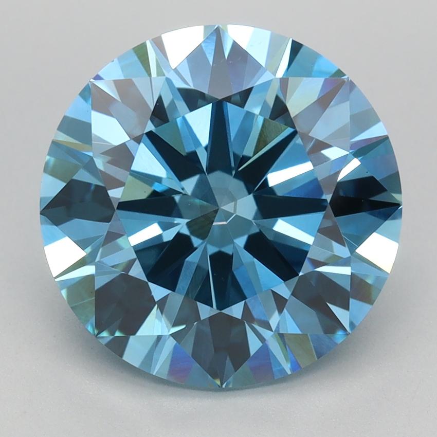 4.07 Ct. Fancy Vivid Blue Round Lab Grown Diamond