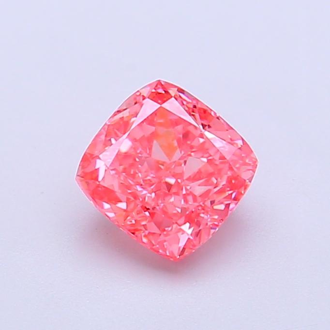 1.00 Ct. Fancy Vivid Pink Cushion Lab Grown Diamond