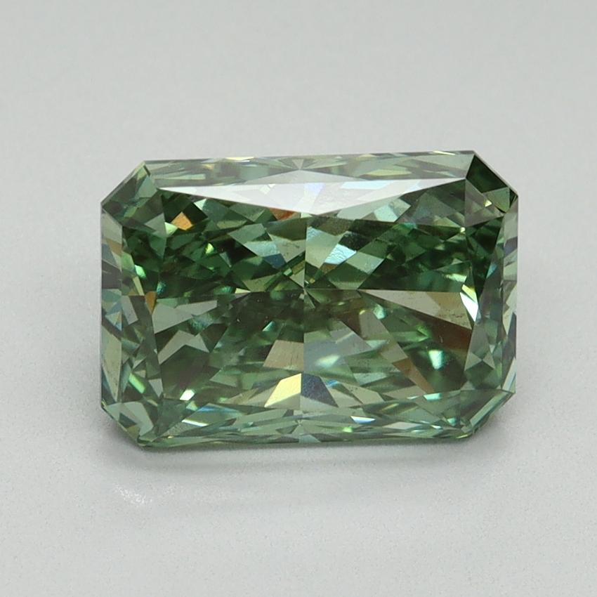 2.64 Ct. Fancy Vivid Green Radiant Lab Grown Diamond