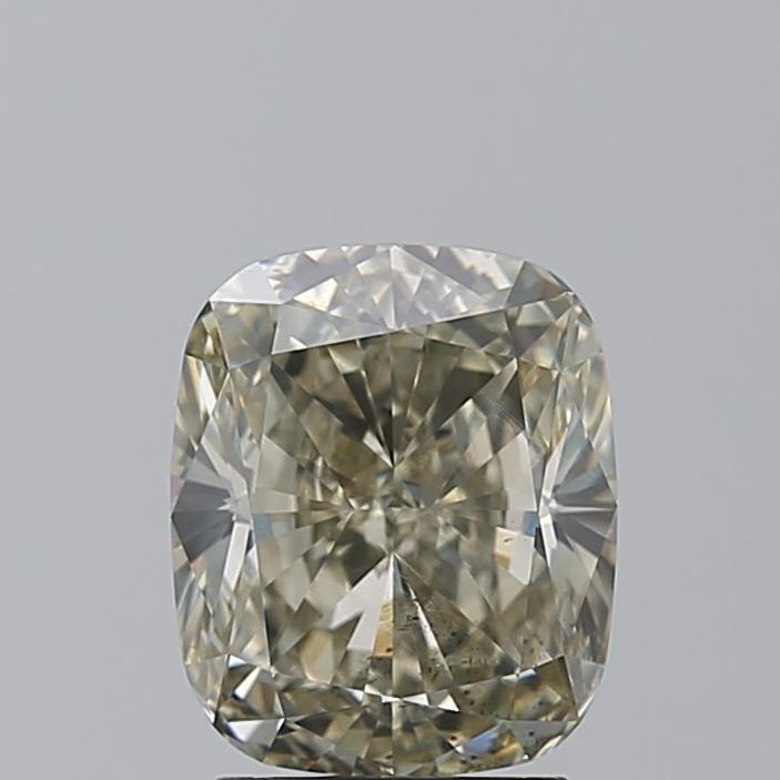 3.01 Ct. Fancy Brownish Greenish Yellow Cushion Diamond