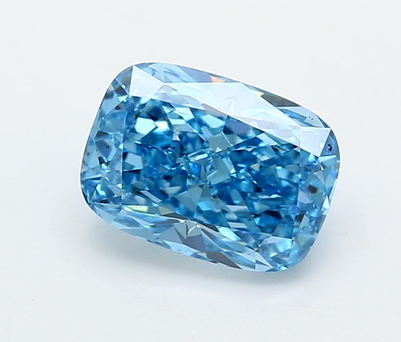 2.52 Ct. Fancy Vivid  Blue Cushion Lab Grown Diamond