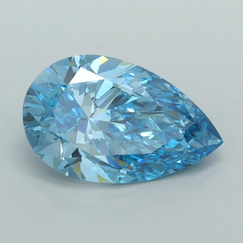 3.05 Ct. Fancy Vivid  Blue Pear Lab Grown Diamond