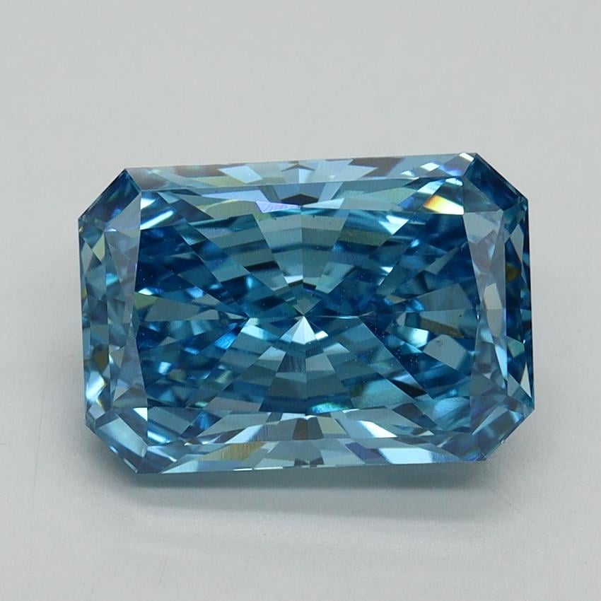 3.09 Ct. Fancy Vivid Blue Radiant Lab Grown Diamond