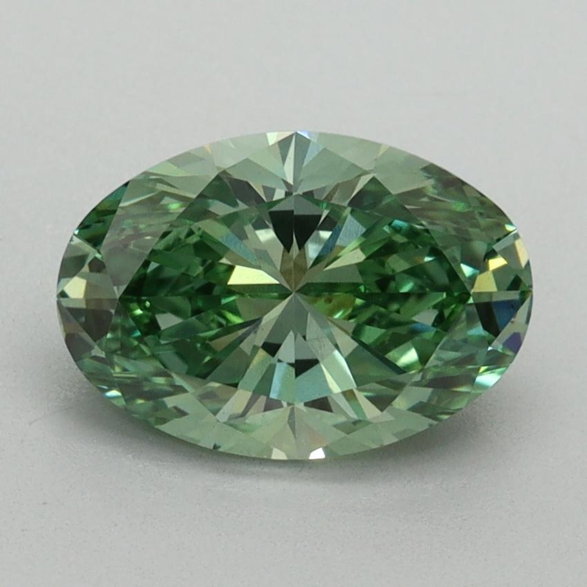 1.69 Ct. Fancy Vivid Green Oval Lab Grown Diamond