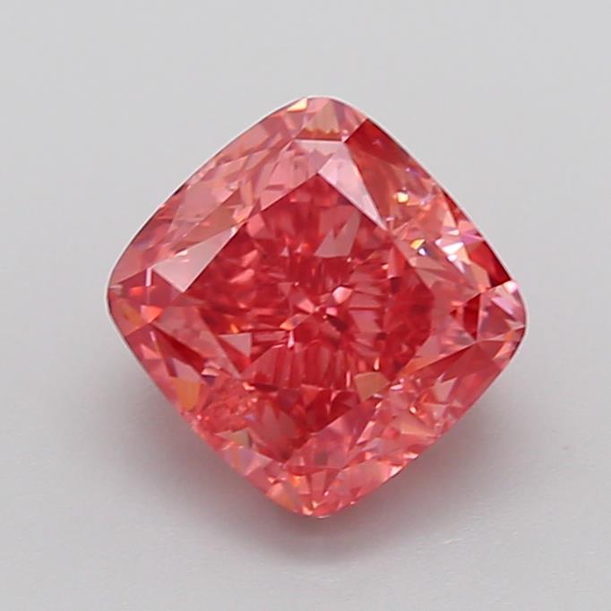 3.08 Ct. Fancy Vivid  Pink Cushion Lab Grown Diamond