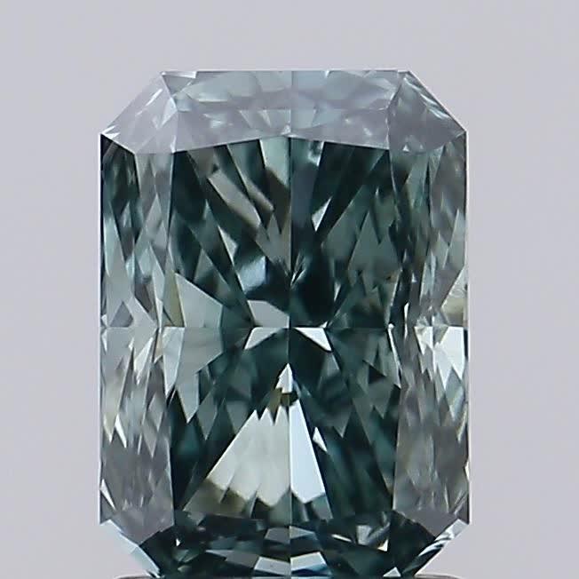 1.42 Ct. Fancy Intense Bluish Green Radiant Lab Grown Diamond