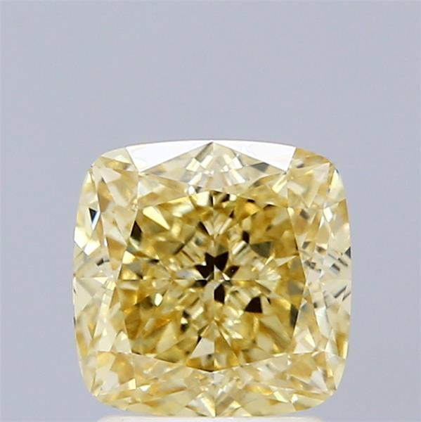 2.01 Ct. Fancy Intense Yellow Cushion Lab Grown Diamond
