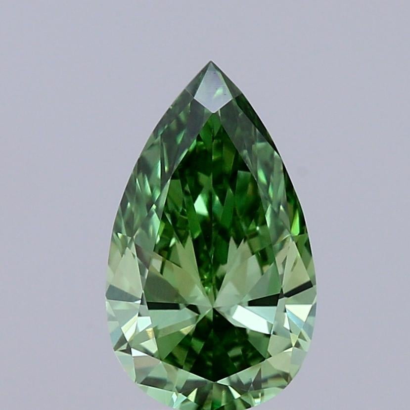 0.93 Ct. Fancy Vivid Green Pear Lab Grown Diamond
