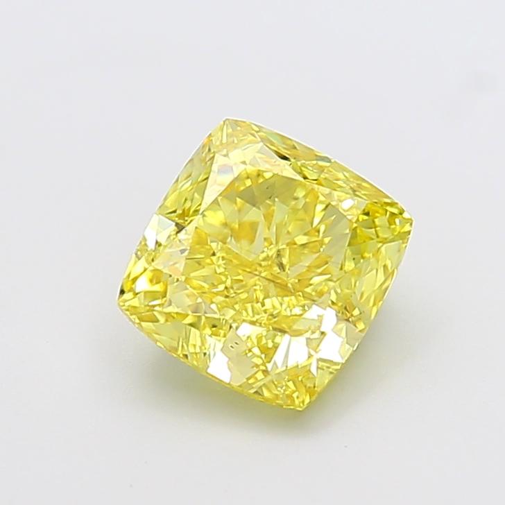 2.53 Ct. Fancy Vivid Yellow Cushion Lab Grown Diamond