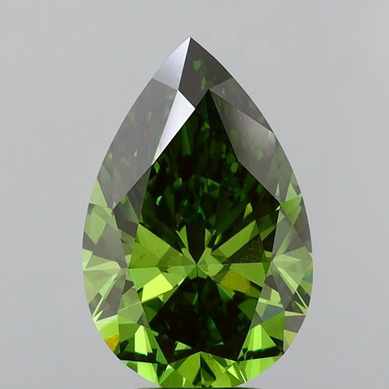 5.02 Ct. Fancy Vivid Green Pear Lab Grown Diamond