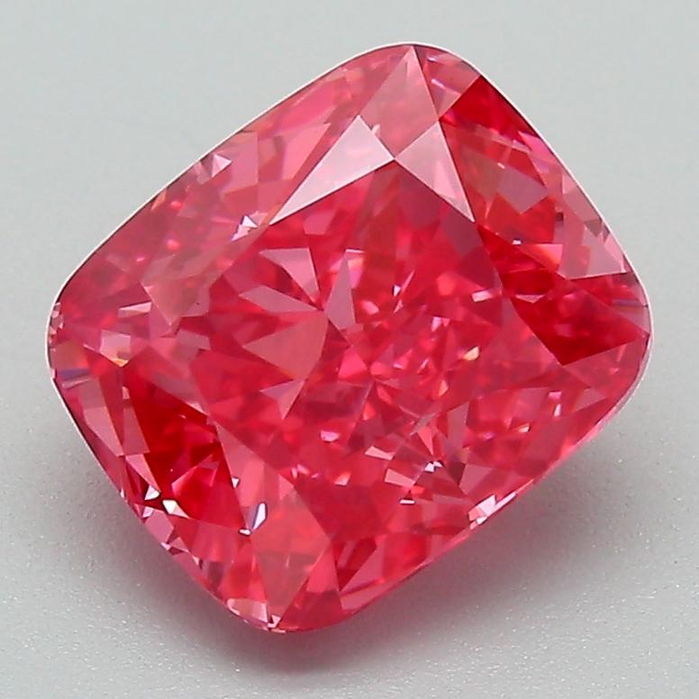 2.77 Ct. Fancy Vivid Pink Cushion Lab Grown Diamond