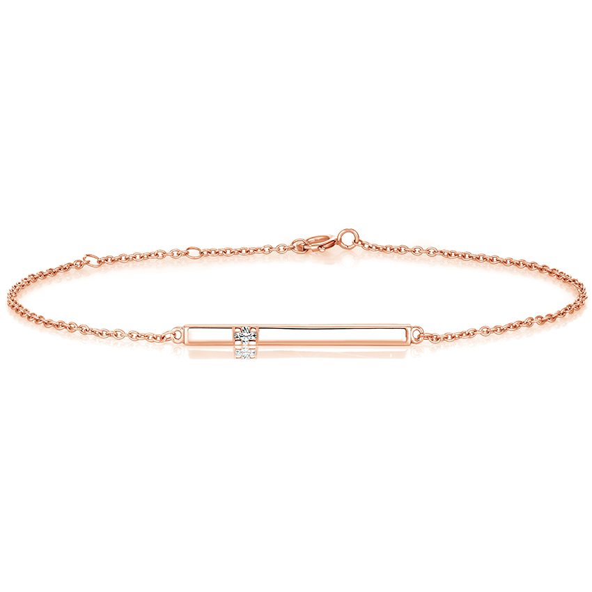 rose gold diamond bar bracelet