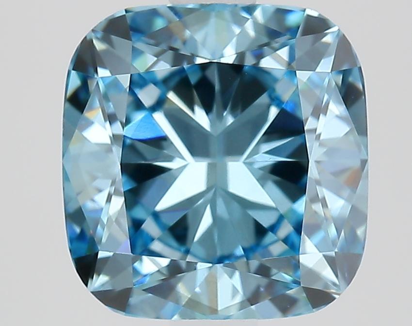 2.73 Ct. Fancy Vivid Blue Cushion Lab Grown Diamond