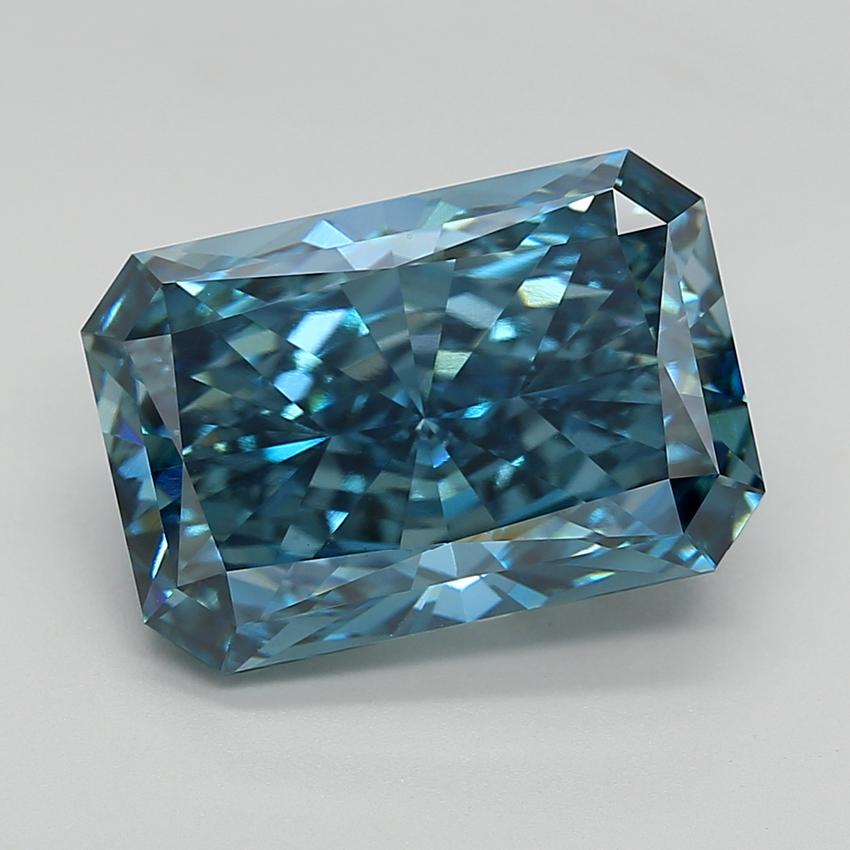 10.78 Ct. Fancy Vivid  Blue Radiant Lab Grown Diamond