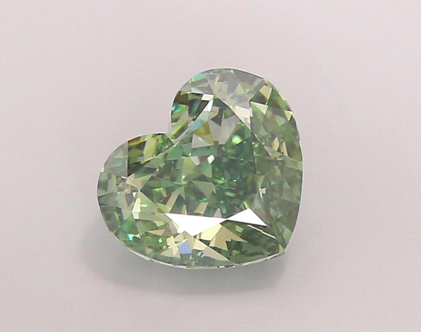 3.36 Ct. Fancy Vivid  Green Heart Lab Grown Diamond