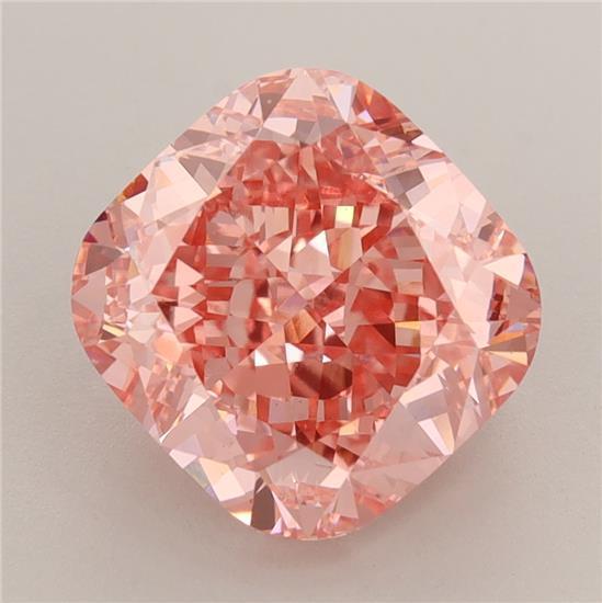 4.50 Ct. Fancy Vivid Pink Cushion Lab Grown Diamond
