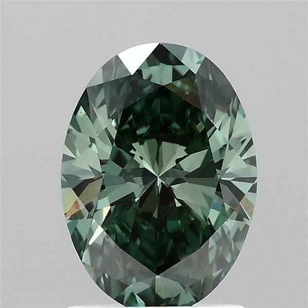 1.50 Ct. Fancy Vivid Green Oval Lab Grown Diamond