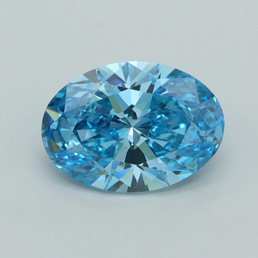 1.32 Ct. Fancy Vivid  Blue Oval Lab Grown Diamond