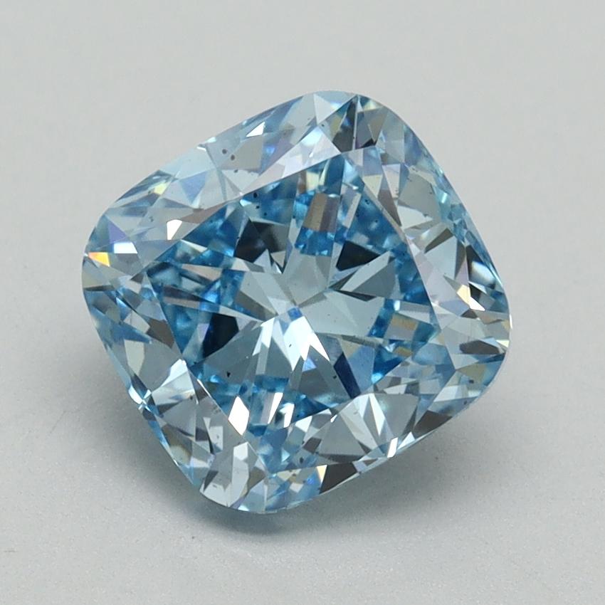 2.04 Ct. Fancy Vivid Blue Cushion Lab Grown Diamond