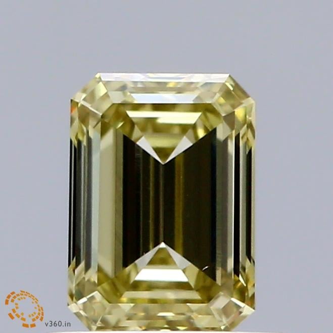 0.83 Ct. Fancy Intense  Yellow Emerald Lab Grown Diamond