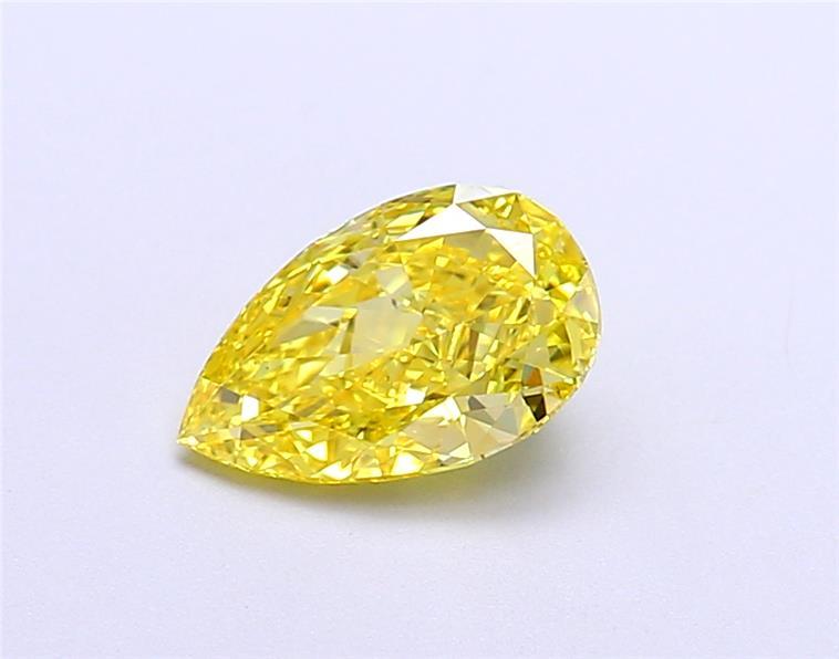 1.07 Ct. Fancy Vivid  Yellow Pear Lab Grown Diamond