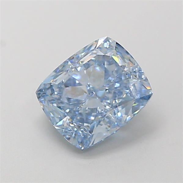 1.27 Ct. Fancy Vivid Blue Cushion Lab Grown Diamond