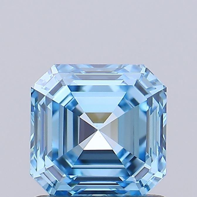 1.01 Ct. Fancy Vivid Blue Asscher Lab Grown Diamond