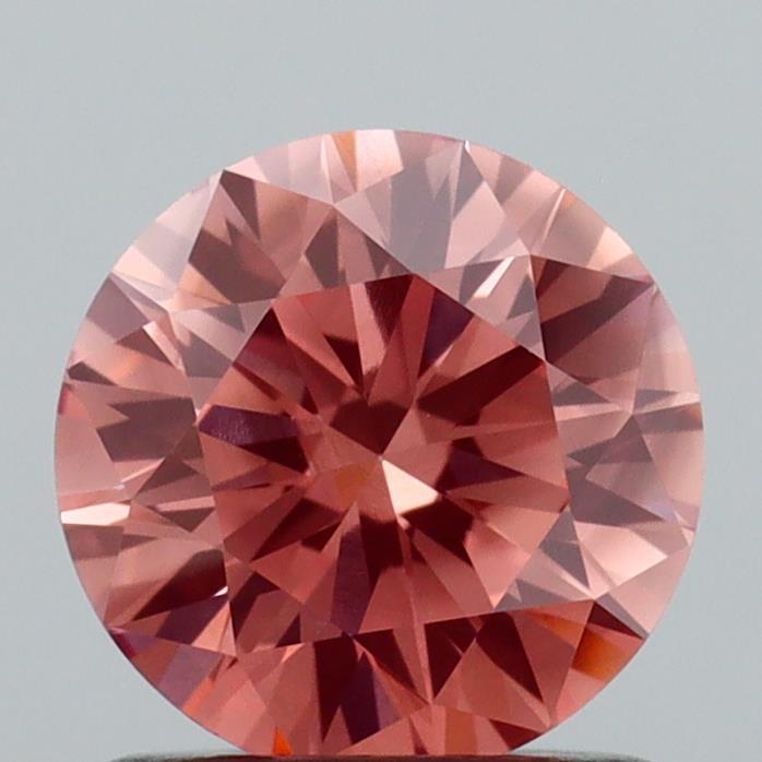 1.06 Ct. Fancy Vivid Brownish Pink Round Lab Grown Diamond