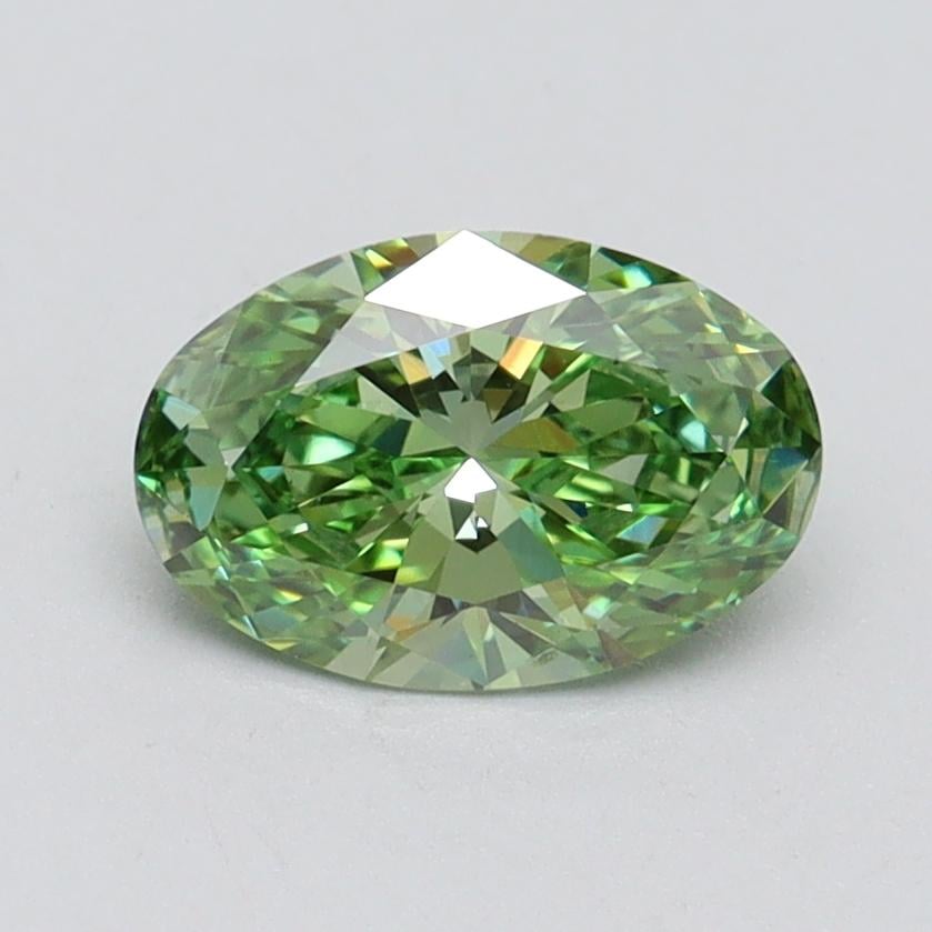 1.00 Ct. Fancy Vivid Green Oval Lab Grown Diamond