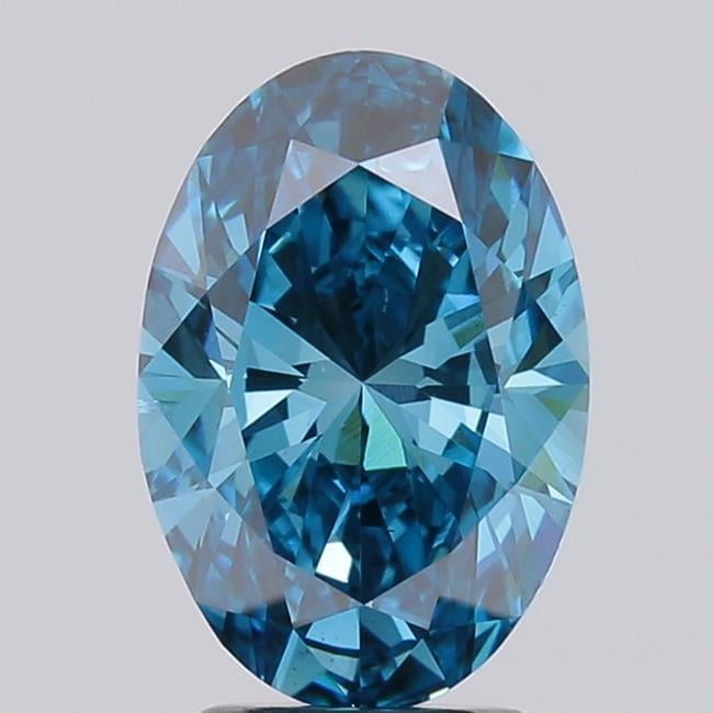 2.71 Ct. Fancy Vivid  Blue Oval Lab Grown Diamond