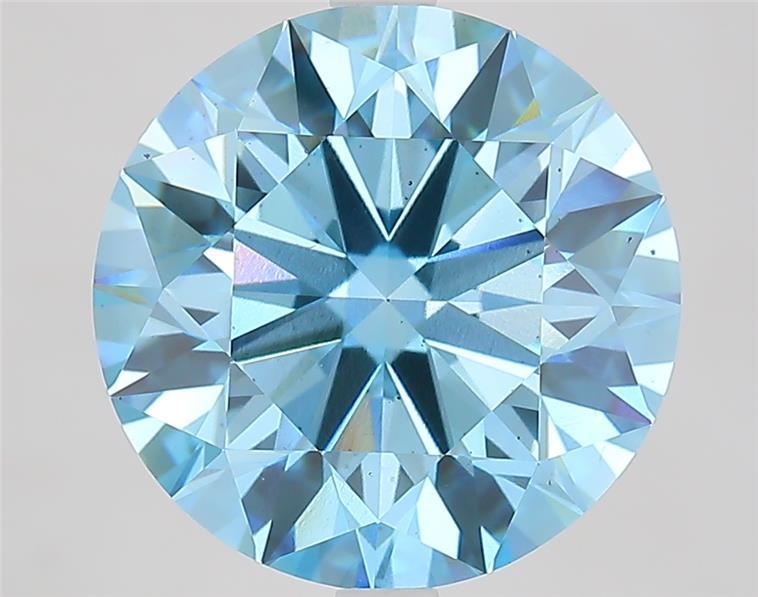 6.38 Ct. Fancy Vivid Blue Round Lab Grown Diamond